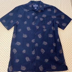 Navy Palm Button Down